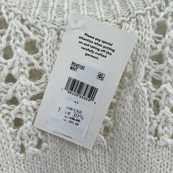 Splendid Collection Women's Short Sleeve Sweater - White - Medium - NWT - Picture 4 of 7